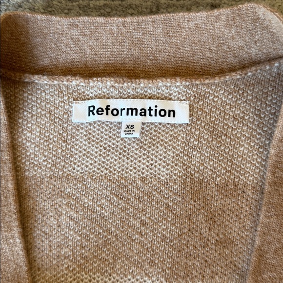 Reformation Checkered Brown and Cream Cardigan Set - Picture 2 of 10